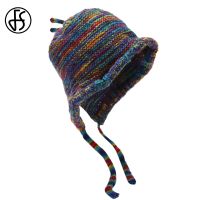 【YD】 Colorful Braided Beanie Cap Ear Protector Warm Woolen Hat Knitted Hats Street Outdoor Windproof