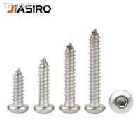 10/50Pcs M3 M4 M5 M6 Hexagon Hex Socket Button Round Head Self Tapping Screw 304 Stainless Steel Allen Wood Screw 6-50mm