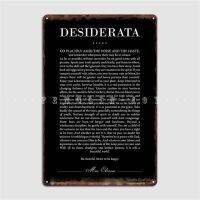 Desiderata Max Ehrmann โปสเตอร์วรรณกรรม19ชิ้นการพิมพ์ตัวอักษรโปสเตอร์เมทัลมีคราบโปสเตอร์ดีบุกตกแต่งโรงรถผับวินเทจ