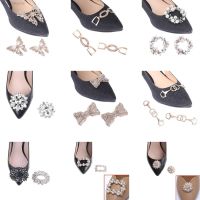 1PC Women Shoes Clips DIY Shoe Charms Jewelry Bowknot Shoes Decorative Accessories Rhinestones Crystal Decorations