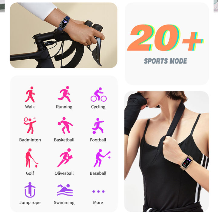 สมาร์ทนาฬิกาผู้ชายกันน้ำกีฬาติดตามการออกกำลังกายอัตราการเต้นหัวใจเต็มหน้าจอสัมผัสบลูทูธ-s-mart-w-atch-ผู้หญิงสำหรับ-android-ios