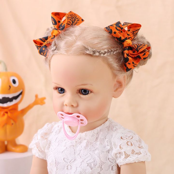 kidsbows-กิ๊บติดผมรูปหัวกะโหลกสำหรับวันฮาโลวีน4ชิ้น-เซ็ตกิ๊บติดผมสุดน่ารักสำหรับเด็กผู้หญิงเครื่องประดับผมงานเลี้ยงของเด็กแบบกอธิค