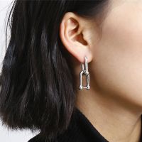 S925 Sterling Silver Hardwear Series classic clasp earrings earrings simple temperament anti allergy versatile Earrings