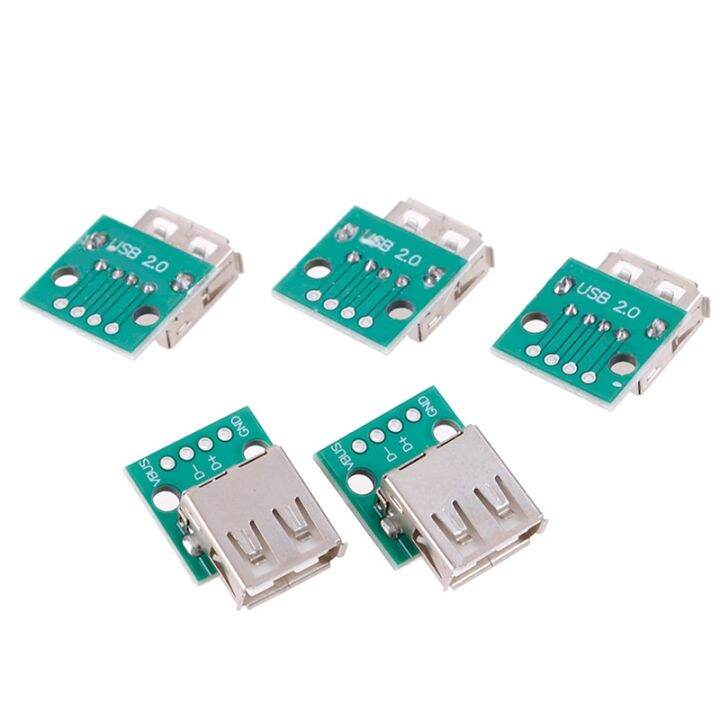 5ชิ้น-ล็อตพิมพ์ทีเสียบยูเอสบีเพื่อจุ่มขั้วต่อบอร์ด-pcb-usb-ขั้วต่อแผ่นวงจรพิมพ์2-54มม