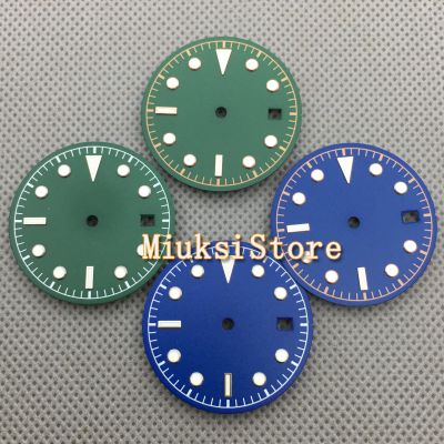 30.5Mm Green Bule Sterile Luminous Dial Fit NH35 ETA 2824 2836 Miyota 8215 821A Mingzhu DG2813 3804 Seagull 1612