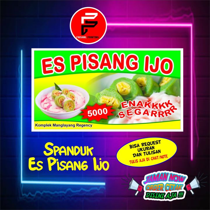 Spanduk Es Pisang Ijo Banner Es Pisang Hijau Banner Minuman Spanduk Warung Spanduk