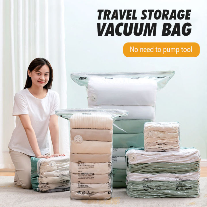 Buy Kuber Industries Vacuum Storage Bags|Space Saver Bags|Travel Vacuum  Storage Seal Bags for Comforters Blankets Clothes Pillows With Hand  Pump,80x120 cm,Pack of 6 (Transparent) Online at Best Prices in India -  JioMart.