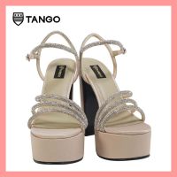 TANGO รองเท้าแฟชั่นสตรีรุ่น JESSICA รองเท้าผ้าไหมซาติน ประดับเพชร ส้น platform สูง 5.5 นิ้ว น้ำหนักเบา ใส่สบาย