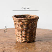 Natural Rattan Core Hand-Woven Art Basket Flower Container And Flower Pot Decorative Storage American Japanese Style