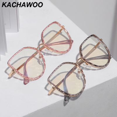 Kachawoo female optical anti blue light glasses metal ladies black pink grey cat eye glasses frame women fashion birthday gifts