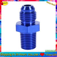 ☎☒ [Ready Stock] Car AN6 To NPT 1/4 Fuel Oil Fittings Straight Adaptor Aluminum Alloy Blue