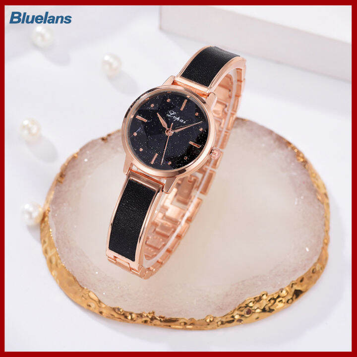 bluelans-lvpai-p1151ผู้หญิงสร้อยข้อมือรูปดาวน้ำกระเพื่อมรูปร่างนาฬิกาข้อมืออะนาล็อกควอตซ์เซ็ตนาฬิกา