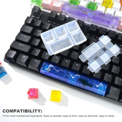 Keycap Silicone Kit,Handmade Crystal Resin for Key Caps of Gaming Keyboards Mechanical DIY with Key Puller
