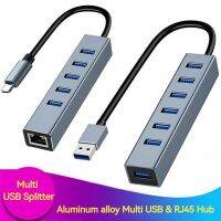 USB อะลูมิเนียมอัลลอย3.0 Type C ฮับ RJ45 7พอร์ตเครื่องแยกอเนกประสงค์อะแดปเตอร์ OTG ตัวแปลงสำหรับโทรศัพท์ Samsung โน๊ตบุ๊ค Macbook Ipad PC