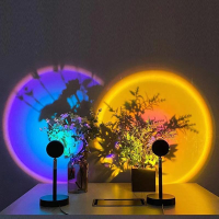 USB Sunset Lamp Sunset Projector Mood Light Bar Atmosphere Stand Lamp Colorful Floor Light Bedroom Decoration Photography Gifts