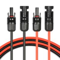 1 คู่ 20 ฟุตสีดำ + 20 ฟุตสีแดง 10AWG แผงโซล่าส่วนขยายสายไฟพร้อม MC4 หญิงและหัวต่อตัวผู้