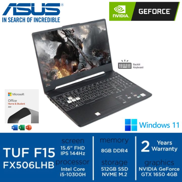 Asus Tuf F15 Fx506lhb I565b6t O11 Core I5 10300h 8gb 512gb Ssd Nvdia Geforce Gtx 1650 Backlit 4006