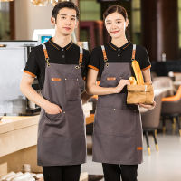 Fashion Waterproof Apron Canvas Adjustable Front Aprons Kitchen Cooking Baking Grill Bibs for Women Men Catering Waiter Uniform