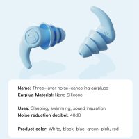 ‘；【-； 1Pair Sleeping Ear Plugs Noise Reduction Ear Protector Soft Nano Silica Gel Earplug Swim Waterproof Tapones Para Dormir Earplugs