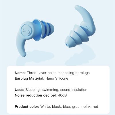 ‘；【-； 1Pair Sleeping Ear Plugs Noise Reduction Ear Protector Soft Nano Silica Gel Earplug Swim Waterproof Tapones Para Dormir Earplugs
