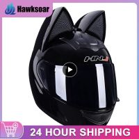 【LZ】✧  Capacete Locomotivo Rosto Inteiro Com Orelhas De Gato Capacete De Segurança Respirável Universal Lente Única Quatro Estações