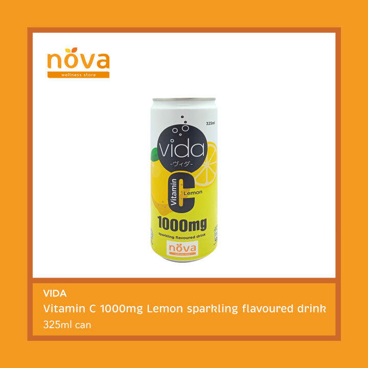 Vida Vitamin C 1000mg Lemon Sparkling Flavoured Drink 325ml (can) Lazada PH