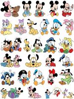 Cute baby mickey minnie Donald Duck and Pluto Clothing stickers DIY patches for children iron on transfer vinyl stickers Stickers