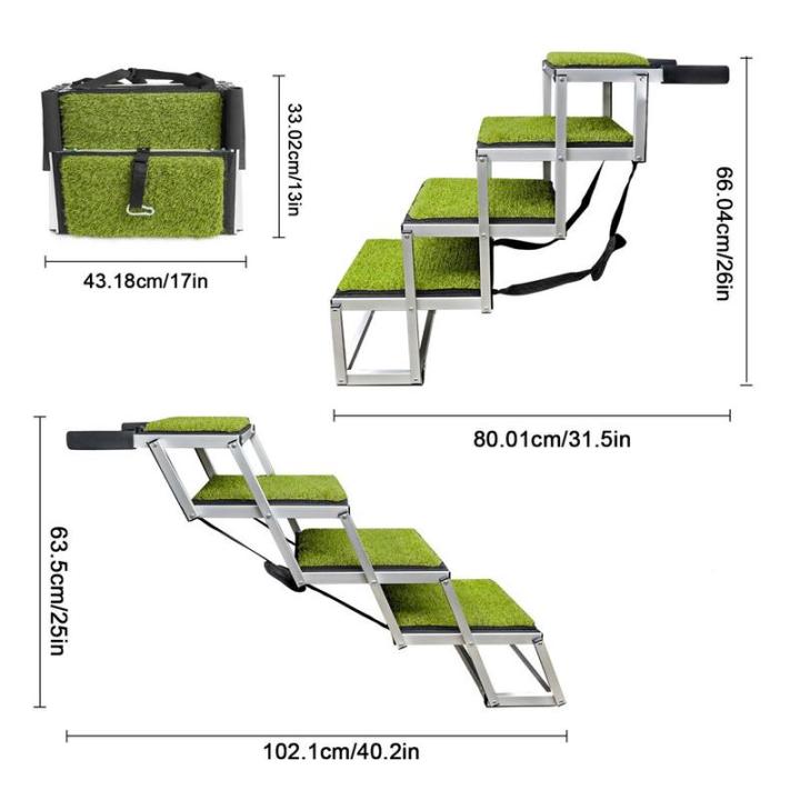 บันไดสุนัขบันไดสุนัขที่ปลอดภัยและทนทานสำหรับสุนัขขนาดใหญ่ที่มีขั้นตอนการออกแบบเป็น5ขั้นสำหรับเตียงสูงปีนบันไดสัตว์เลี้ยงสำหรับ-j09-suv