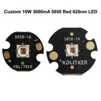 【】 First Follow Shop ที่กำหนดเอง10W 3000mA 5050 620nm สีแดงนำ Emitter กับ DTP MCPCB (1ชิ้น)