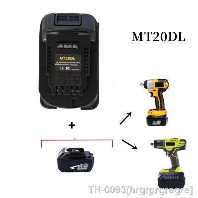 ▨ hrgrgrgregre Adaptador de bateria Li-Ion para Dewalt Tools MT20DL Mudar Makita Bl1830 Bl1860 Bl1815