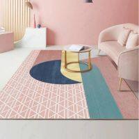 Nordic Luxury Style Modern Simple Suede Rug Household Customizable Geometric 3d Printing Car For Bedroom Living Room Coffee Table Pad