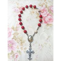 #1 สายประคำ คาทอลิก ปะการังแดง ฺ8 มม.(แบบ 15 เม็ด)  Red Coral Catholic Rosary 8 mm.(15 beads.) บริการเก็บเงินปลายทาง