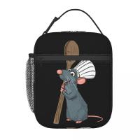 Remy The Little Chef From Ratatouille Insulated Lunch Bags Cartoon Cat Resuable Thermal Cooler Bento Kids School Children