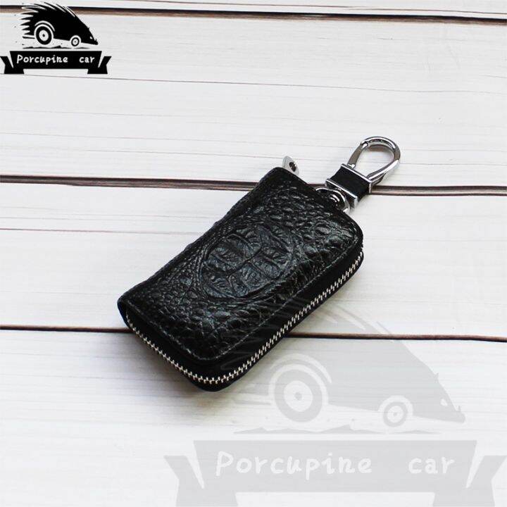 dfthrghd-crocodile-skin-texture-car-leather-case-key-case-for-audi-toyota-volkswagen-skoda-mazda-mitsubishi-ford-bmw-kia-key-bag-keychain