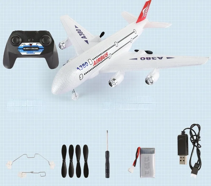 Airbus a380 boeing 747 rc avião brinquedo de controle remoto 2.4g  giroscópio avião de asa