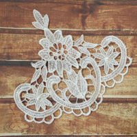 1PCS Patch ผ้าลูกไม้ Tulle ผ้าเย็บปักถักร้อย Applique สติกเกอร์คอ Trim Patch สำหรับเสื้อผ้าเย็บบนแพทช์ parches para ropa LE29-asdewrwerds