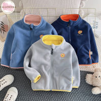 Kids Fleece-lined Thickened Coat Winter Warm Long Sleeves Zipper Tops For 2-6 Years Old Boys