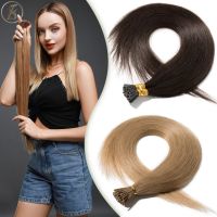 TESS 0.5g I Tip Hair Extensions 100pcs Microlink Keratin Fusion Hair Extension Human Hair Capsules Pre Bonded Stick Natural Hair Wig  Hair Extensions