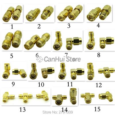 2 Pcs Plug jack SMA Connector RP SMA socket Adapter Gold-plated RF Coaxial Connectors SMA Female Male terminal Electrical Connectors