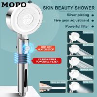 High Pressure Shower Head 6 Modes Adjustable Bathroom Filter Chuveiro One-key Stop Water Bathroom Accessories Toothbrushes Heads Showerheads