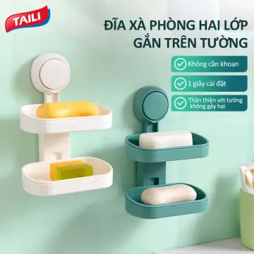 TAILI Suction Cup Soap Dish Powerful Vacuum Suction Soap Holder, Strong  Sponge Holder for Shower, Bathroom, Tub and Kitchen