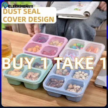 Divided Serving Tray with Lid and Handle Snackle Box Charcuterie Container  Portable Snack Platters Clear Organizer for Candy