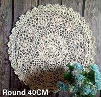 【DT】hot！ New Crochet Table Placemat Insulation Food Cotton Flowers Doily Mug Drink Coaster Set Weddings