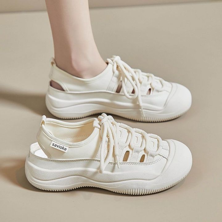 hot-sale-hollow-out-easy-to-interference-water-shoes-2023-summer-womens-sports-light-running-all-match-student-white-street-shooting