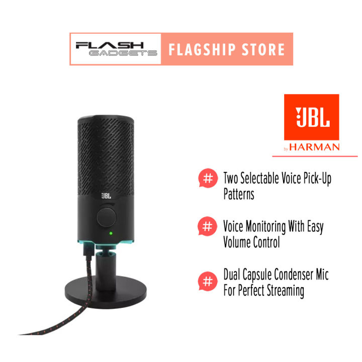JBL Quantum Stream  Dual pattern premium USB microphone for streaming,  recording and gaming