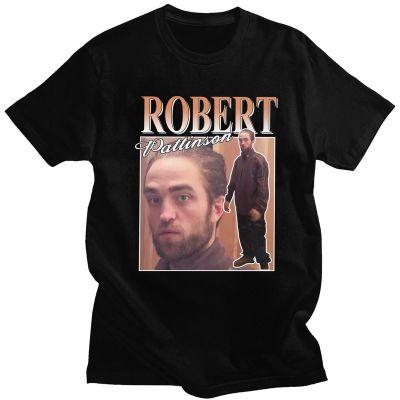 Funny Robert Pattinson Standing Meme T Shirt For Men Soft Cotton Tee Vintage Rob Tshirt Novelty Tshirt
