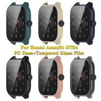 PC แบบบูรณาการ + เคสป้องกันฟิลม์แก้วนิรภัยเหมาะสำหรับ Huami Amazfit GTS 4หน้าจอสมาร์ทวอท์ชกันตกป้องกันรอยขีดข่วนกรอบนาฬิกากันฝุ่นกันกระแทก