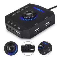 T-10 USB Sound Card 7.1 Channel Audio + HUB USB อะแดปเตอร์แปลงเสียงสำหรับPCแล็ปท็อปการ์ดเสียงภายนอก