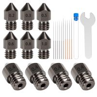 ❅ 3D Printer Nozzles 11PCS Hardened Steel Nozzles 0.2/0.3/0.4/0.5/0.6/0.81.0mm Cleaning Tool Kit for Ender 3 Aquila Creality CR-10