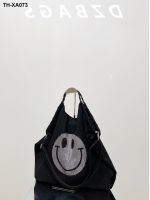 Self-made waterproof nylon fabric handbags draw string bag smile a star diamond chain shoulder inclined